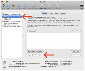mac disk image incorrect free space first aid